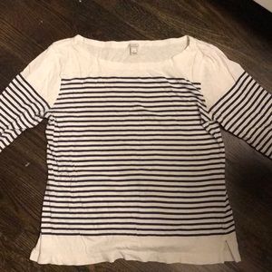 J.Crew Striped 3/4 Length Shirt